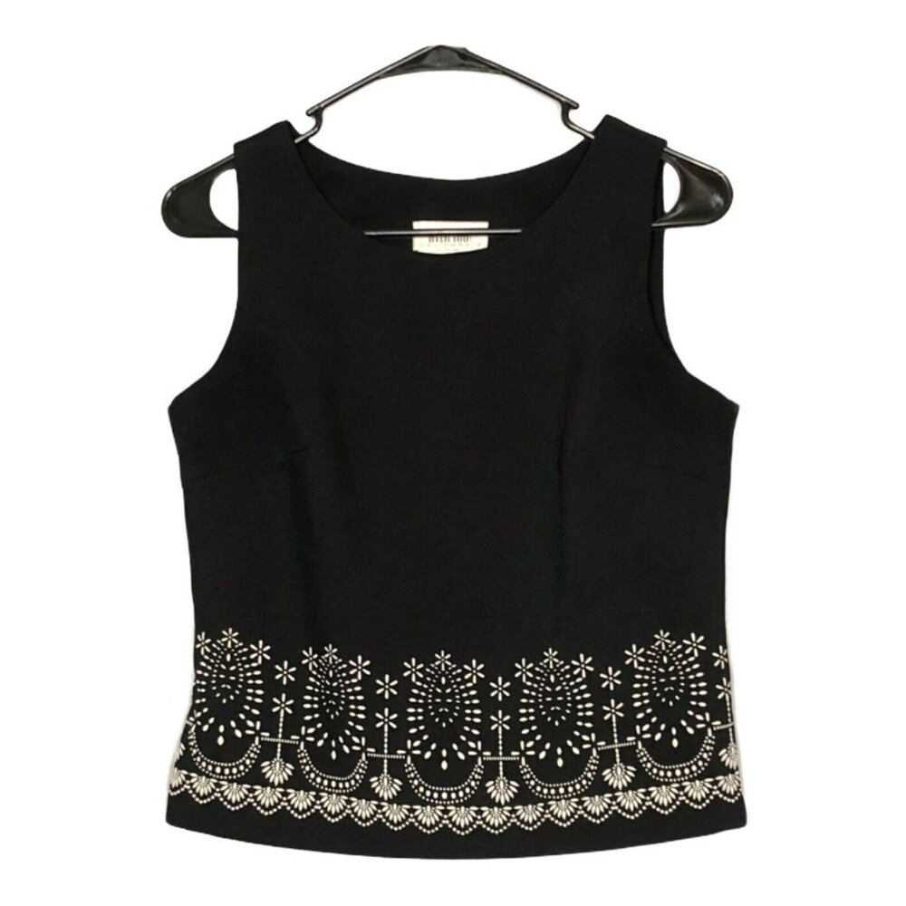 Vintage Byer Too USA Crop Top Blouse Women Size 7 S Sleeveless Zip Retro Casual